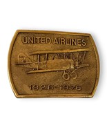 1970s Vintage United Airlines Belt Buckle 1926-1976 Bi-Plane Design - $378.38 MXN