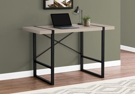 Monarch Specialties I 7659 48 in. Metal Computer Desk, Modern Taupe - Black - £170.10 GBP