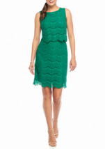 New Anne Klein Green Lace Cotton Sheath Dress Size 14 $129 - £60.05 GBP