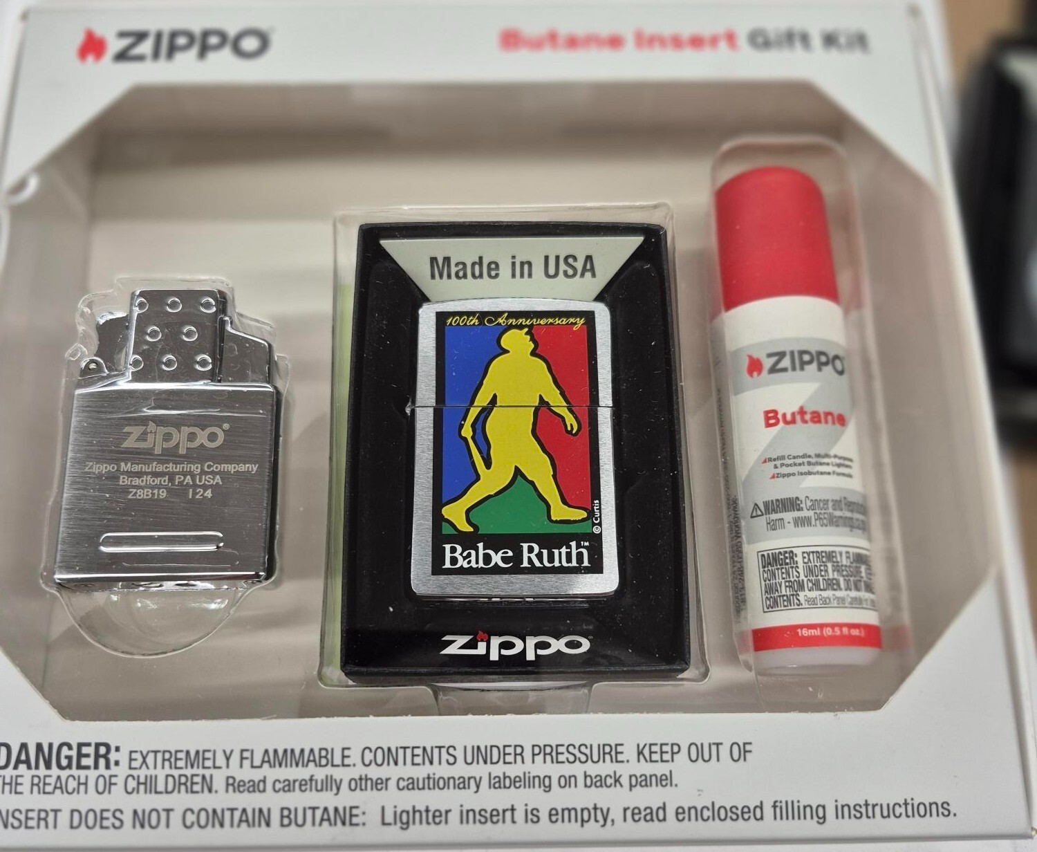 Rare Babe Ruth bambino Tribute  Zippo Lighter Gift Kit - $47.45