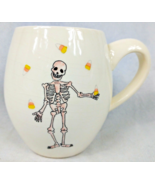 Rae Dunn by Magenta Skeleton with Candy Corn Halloween Mug Orange Inside - €9,30 EUR