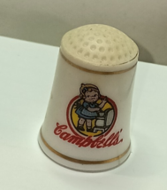 Vintage 1980 Franklin Mint Porcelain Cambell&#39;s Soup advertising Thimble. - $4.99