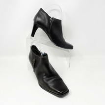 Markon Womens Dark Brown Leather Side Zip Heel Bootie Size 8 - £14.69 GBP