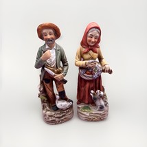 Vintage Homco Home Interiors , Old Man &amp; Woman # 1417 Figurines 8” Inch - $19.79