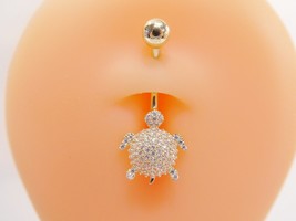 1.40Ct Simulated Diamond TURTLE BODY Belly Botton Ring 14K Yellow Gold Over - £37.76 GBP