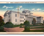 Library Building University of South Carolina Columbia SC UNP Linen Post... - $3.51