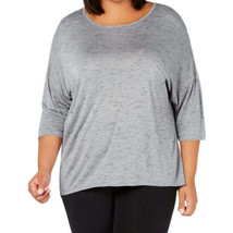 allbrand365 designer Womens Plus Size Scoop Neck Drop Shoulder Blouse,Grey,1X - £17.86 GBP