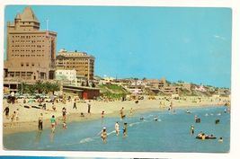 Vintage Postcard Long Beach California Bathers Beach Ocean Hotel Waterfr... - $4.74