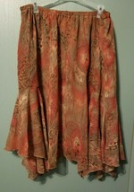 WORTHINGTON Woman - Fall Colors Handkerchief Hem Lined Midi Skirt Size 2... - £9.31 GBP