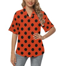 Women&#39;s Lady Bug Polkadot Hawaiian Shirt - £27.54 GBP