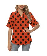 Women&#39;s Lady Bug Polkadot Hawaiian Shirt - $47.54 CAD