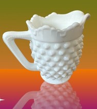 Fenton Farmhouse Hobnail Milk Glass Creamer Orphan 1970s 4&quot; Tall EUC - £17.06 GBP