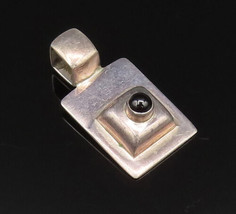 SILPADA 925 Silver - Vintage 3D Graduated Square Black Onyx Pendant - PT21324 - £31.70 GBP