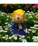 NWT Vintage Paddington Bear Sears 15&quot; Plush Stuffed Animal Yellow Hat Blue - £17.36 GBP