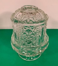 Vintage Indiana STARS AND BARS Fairy Lamp Clear Glass Candle Votive Holder - $24.70