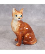 Orange and White Kitten Figurine Bone China 3&quot; Blue Eyes Pink Tongue Vin... - $241.95 MXN