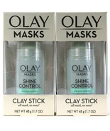 2 Count Olay 1.7 Oz Masks Shine Control Tea Tree Extract No Mess Clay Stick - $380.59 MXN