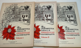 1976 CHRISTMAS Crafts 3 Book Set Poinsettia Library Ornaments Wreaths De... - $24.70