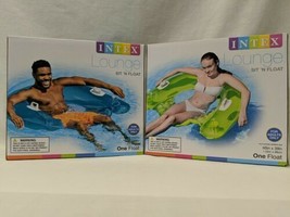 Intex Sit N Float Inflatable Lounge Adult Pool Chair Swim Pool Beach Green Blue  - £13.62 GBP