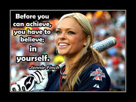 Inspirational Jennie Finch Softball Quote Poster Print Wall Art Gift Bel... - $22.99+