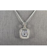 Womens Vintage Estate Sterling Silver CZ Pendant w/ Necklace 8.6g E7611 - $82.82 CAD
