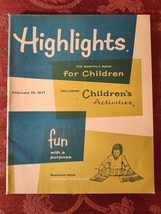 Rare HIGHLIGHTS Children&#39;s magazine February 15 1971 Stories Activites Puzzles! - £12.11 GBP