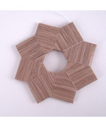 Christmas Ornament Origami Wreath Ash Wood Vinyl Wallpaper - $21.88 CAD