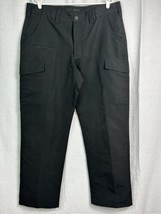 NEW Proper Men&#39;s Tactical Cargo Pants 38x32 Rip Stop Pleated Front Uniform Black - $29.69