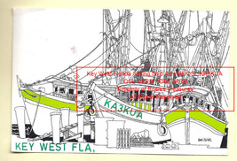 1986 Postcard Artist Ann Irvine Key West Sailing Boats Hap Gardner Qsl Ka3 Kua - £27.86 GBP