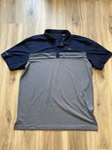 Travis Mathew Men&#39;s Golf Polo Shirt Breathable Gray Blue Striped XL Read - $19.99