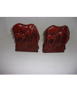 Vintage Syroco Wood Carved Horse Bookends Mare Colt - £7.71 GBP