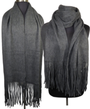 Lucky Brand Winter Scarf NWT Unisex 86&quot; Long Charcoal Gray Fringe Soft Cozy - £19.65 GBP