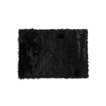 3&quot; X 5&quot; Black Rectangular Faux Fur - Area Rug - £94.85 GBP