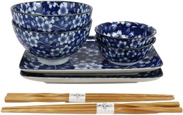 Ebros Made in Japan Dinnerware 8pc Set For 2 Plates, Bowls, Dish &amp; Chops... - £39.95 GBP
