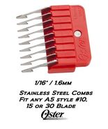 OSTER STAINLESS STEEL GUIDE 1/16"COMB*Fit A5 GOLDEN,TURBO,VOLT,PRO3000i,... - $10.99