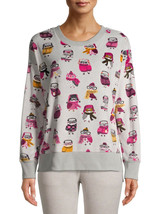 Secret Treasures Ladies Womens Velour Pajama Top Grey Owl Size XL - £16.01 GBP