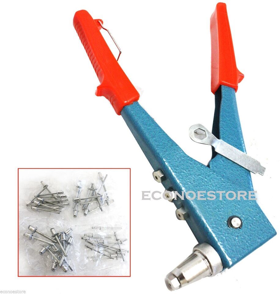 2 Way Blind 40pc Gutter Pop Rivet Gun Hand Riveter Set Repair Tool - $14.01