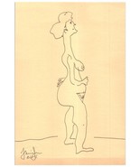 Stylo Dessin sur papier Étude De Femme Nue par Connu Artiste - £79.57 GBP