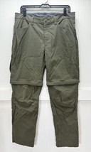 Eddie Bauer Convertible Tech Pants Mens 36 Green Nylon Hiking Zip Off Shorts - £20.29 GBP