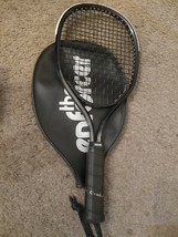 VINTAGE 80&#39;s The Enforcer racquetball racquet w/ Austad Cowhide Grip  case cover - £29.75 GBP