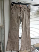 Union Bay Pants Kids 12 Reg Tan Boot Cut Khaki Flare adjustable waist - $7.99