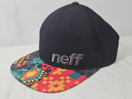 Neff Headwear Geometric Pattern Brim Black Snapback Hat Cap - £13.50 GBP