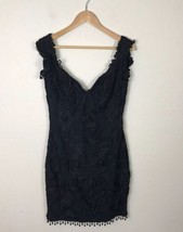 Karen Okada vintage for David Howard black beaded fitted beaded dress Sz 8  - £55.94 GBP