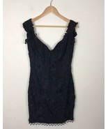 Karen Okada vintage for David Howard black beaded fitted beaded dress Sz 8  - £55.04 GBP