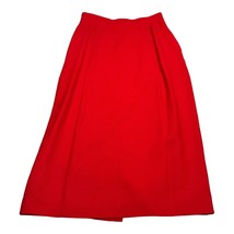 Evan Picone A-Line Skirt Women&#39;s 12 Red 100% Wool Back Zip Lined Slash P... - $23.21