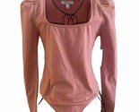 NWT AN NOW THIS Pink Dusty Rose Puff Sleeve Bodysuit Long sleeve Size Small - $18.69