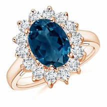 Authenticity Guarantee 
Angara Natural 10x8mm London Blue Topaz Ring in 14K R... - £2,049.85 GBP