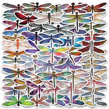 53 Pcs Colorful Dragonfly Cartoon handmade Stickers Aesthetic Diary DIY Journal  - £7.96 GBP