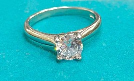 1ct Solitaire Simulated Diamond Engagement Ring S925 Size 6 - £23.25 GBP