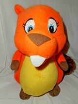 National Entertainment Network Orange Stuffed BEAVER Front Tooth Long Bushy Tail - £14.46 GBP